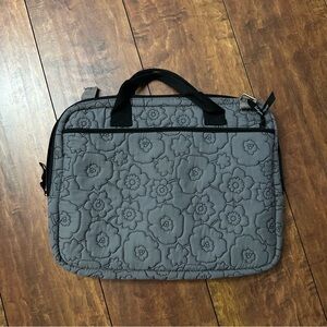 Thirty One Floral Quilted Gray Laptop Bag